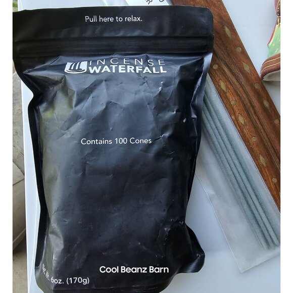 Incense Holder With Incense Sticks Cones & Wooden Ash Catcher - Picture 11 of 15